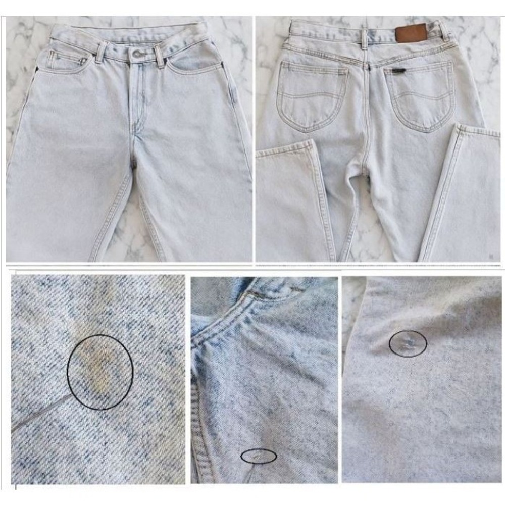 Lee Denim Vtg Jeans men 36x34 (32x31) Acid Wash Tapered Cowboy Trucker Farm READ